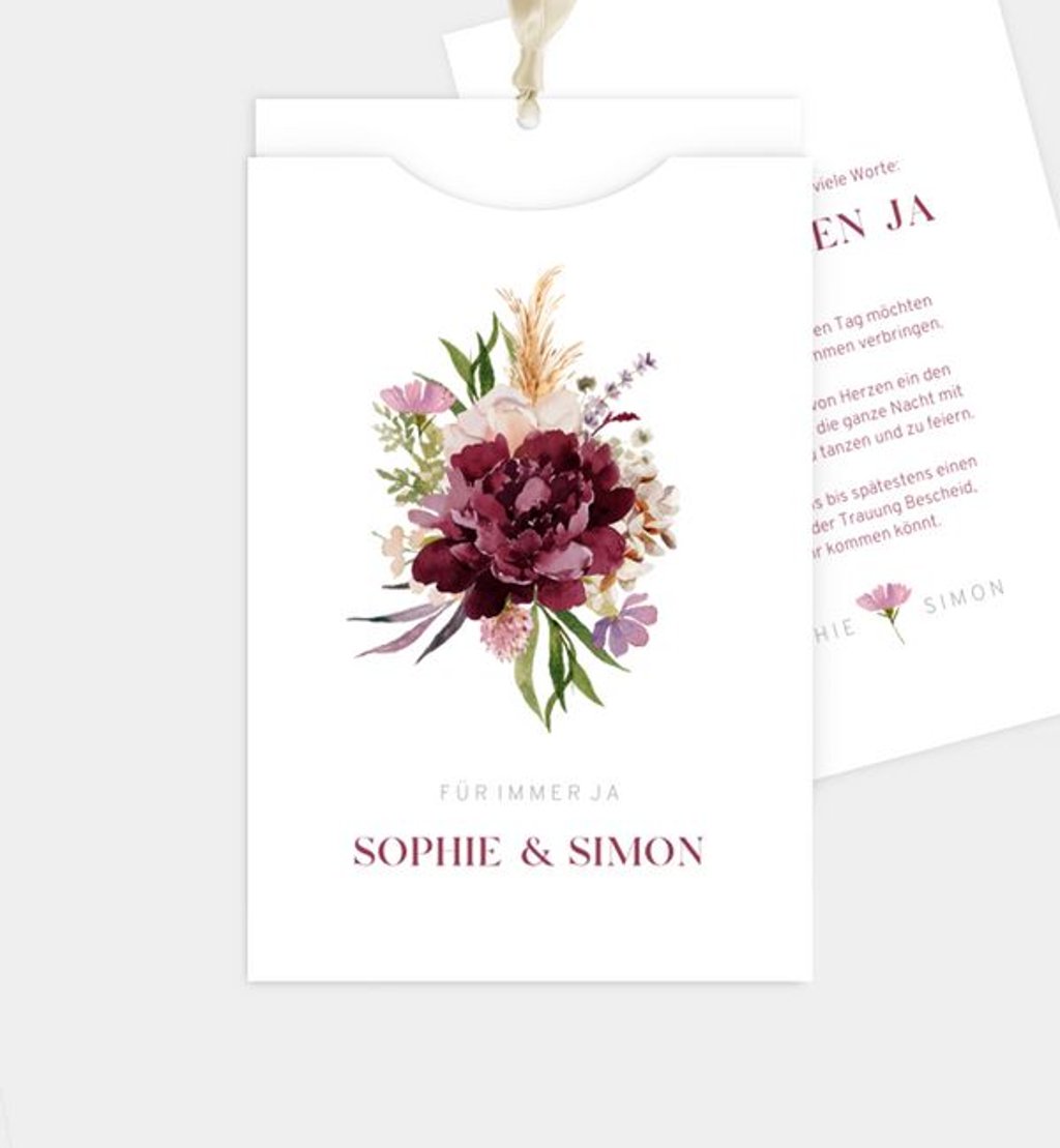 Einladungskarte Hochzeit Delicate Bouquet