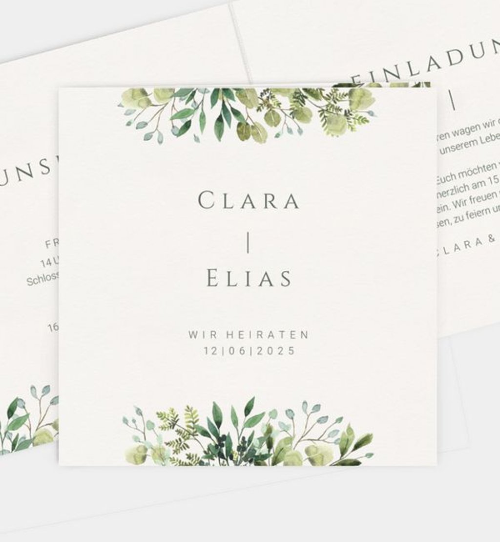 Einladungskarte Hochzeit Elegant Bouquet