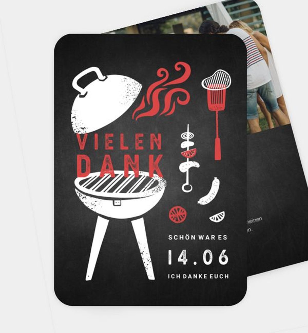 Dankeskarte party/dankeskarte/occasion BBQ Grillfest