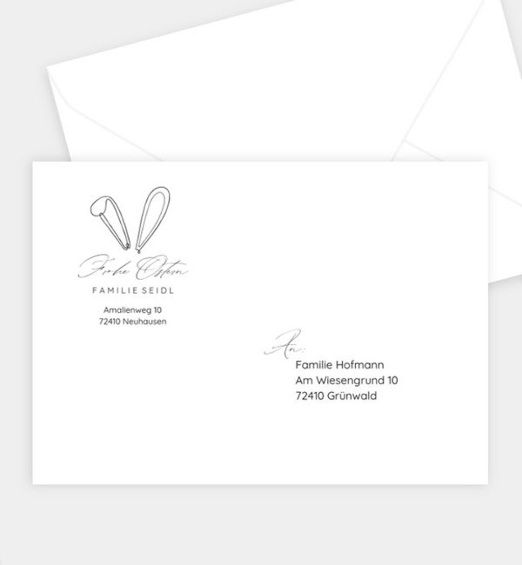 Briefumschlag Ostern Süße Hasenöhrchen
