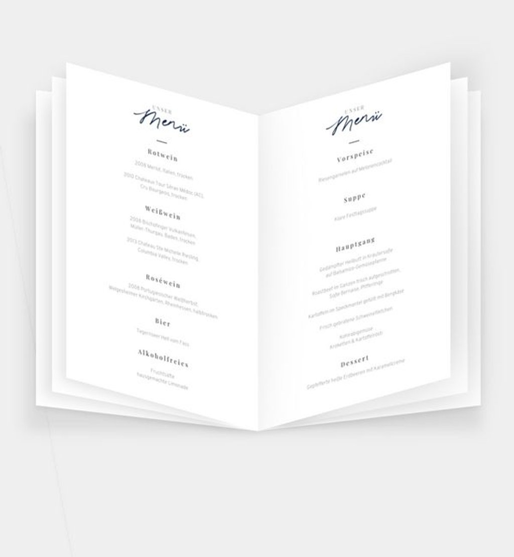 Einleger Menükarten blankodesign/einleger-menuekarten/occasion Blanko Design