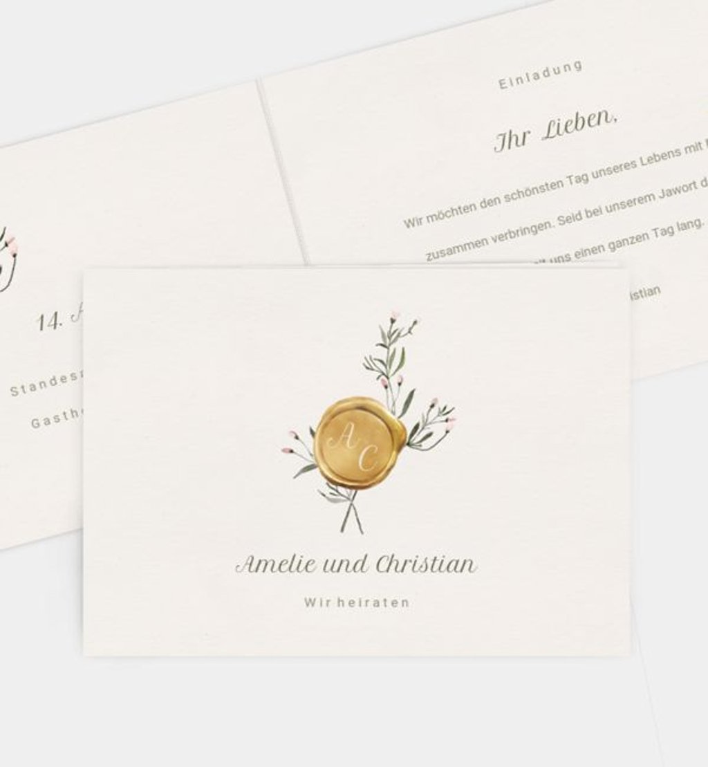 Einladungskarte Hochzeit Brief & Siegel