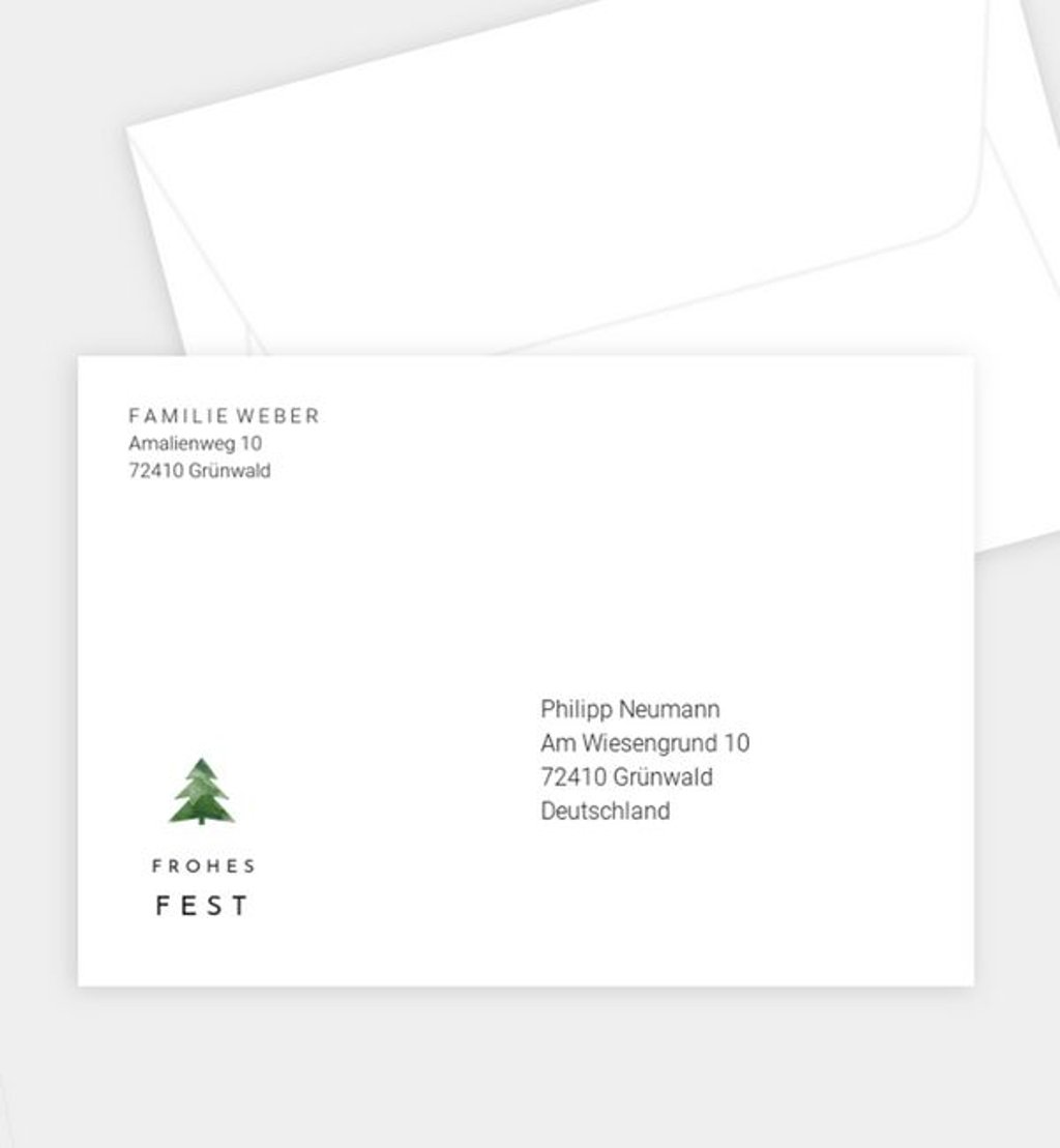 Briefumschlag Weihnachten Kleiner Baum