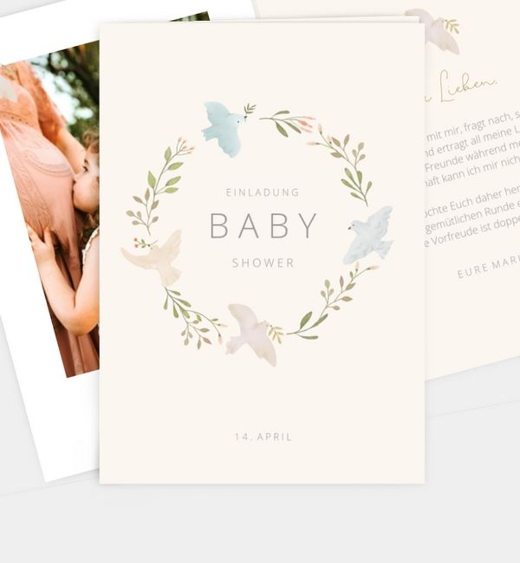 category.einladungskarte Babyshower Bird & Branch