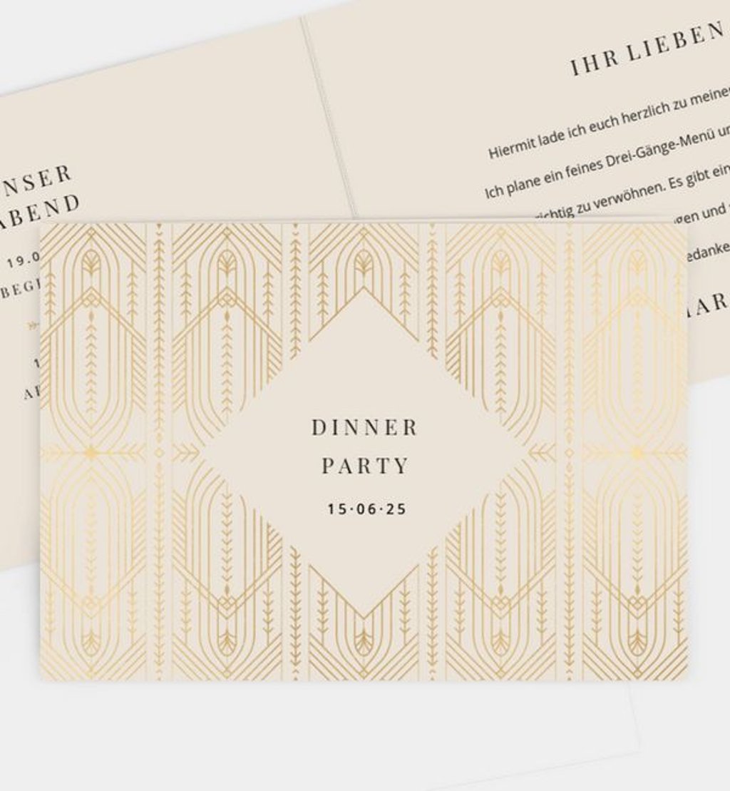 Einladungskarte dinner/einladungskarte/occasion Art Deco
