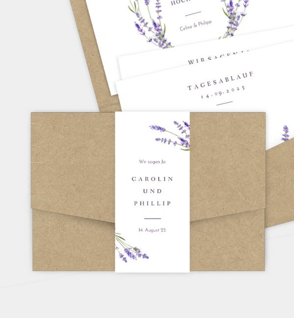 Einladungskarte Hochzeit Lavender