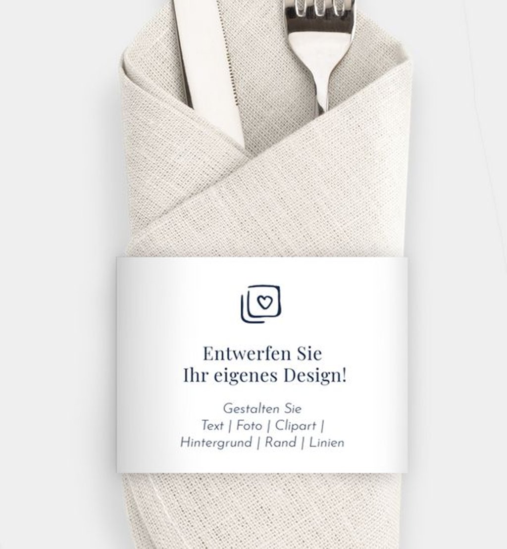Besteck Servietten-Zubehör Hochzeit Blanko Design