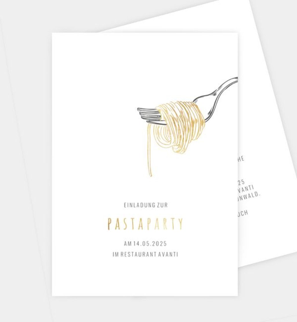 Einladungskarte dinner/einladungskarte/occasion Pastaparty