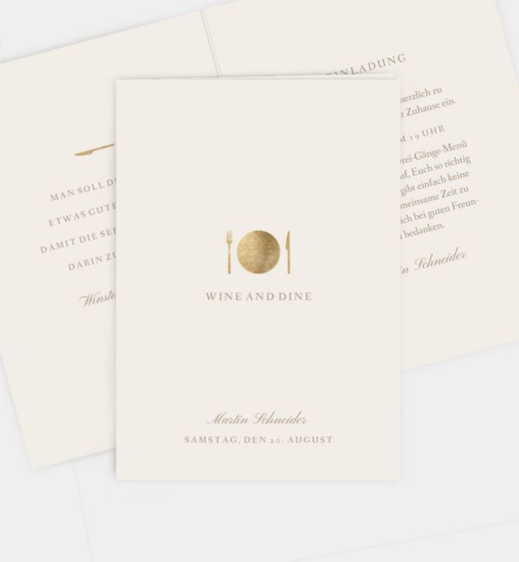 Einladungskarte dinner/einladungskarte/occasion Wine and Dine