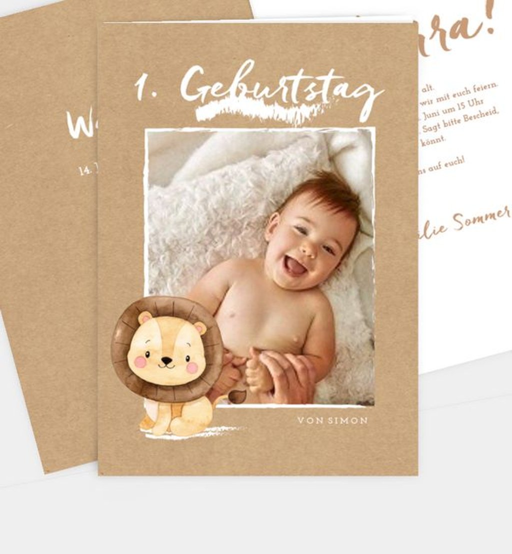 category.einladungskarte Kindergeburtstag Little Lion · Crafty