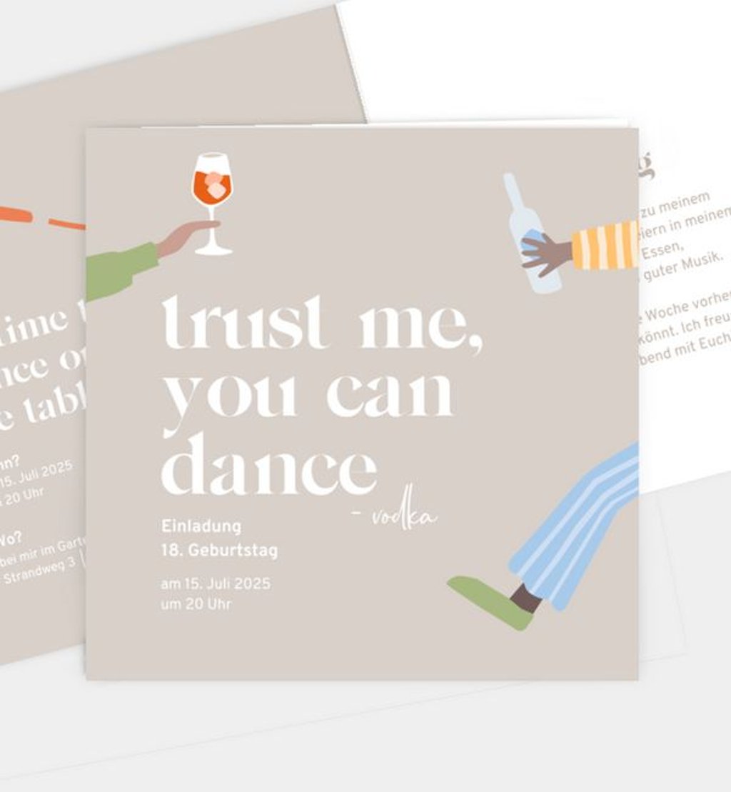 Einladungskarte Geburtstag You can dance