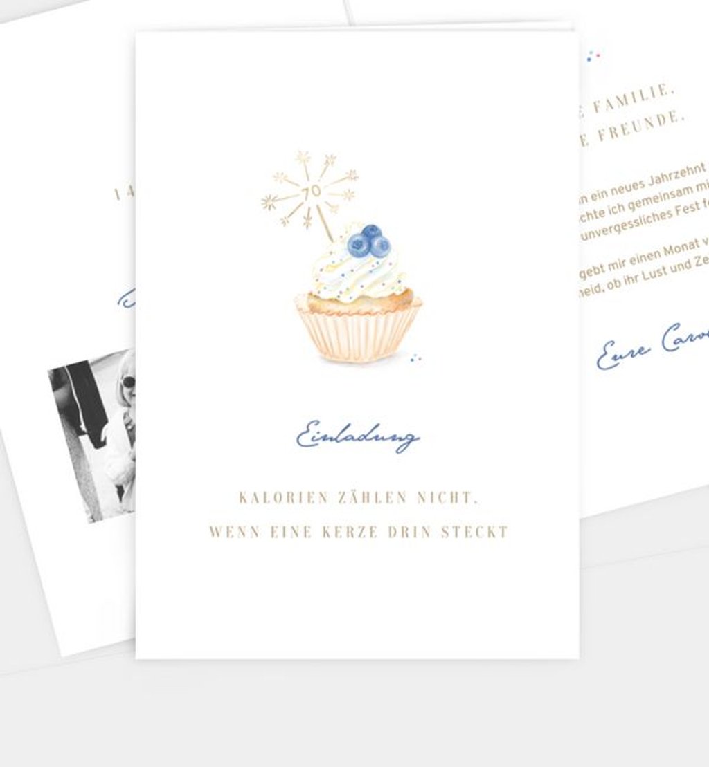 Einladungskarte Geburtstag Sparkling Cupcake