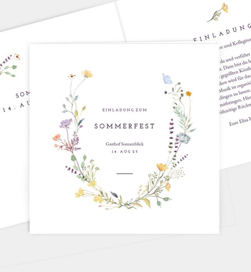 Einladungskarte sommerfest/einladungskarte/occasion Blütengarten