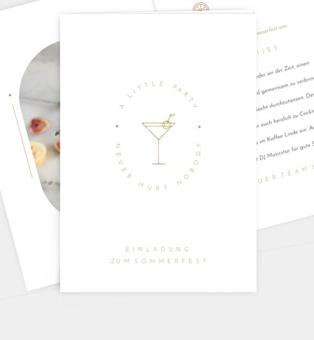 Einladungskarte sommerfest/einladungskarte/occasion Golden Drink