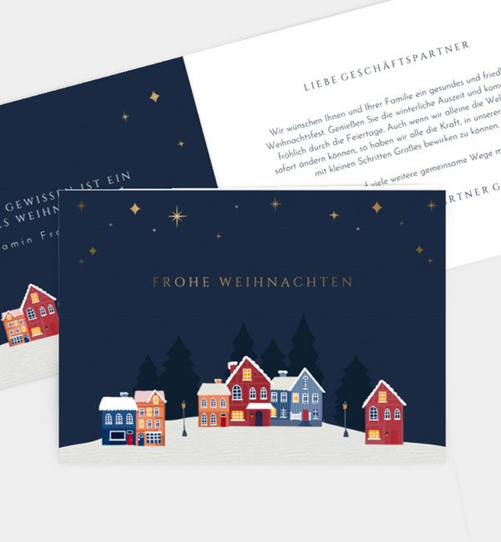 Weihnachtskarte Weihnachten/Geschäftlich Winternacht