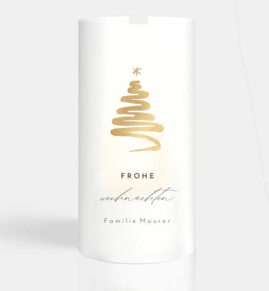 Windlichtkarte Weihnachten Privat Golden tree · Classic