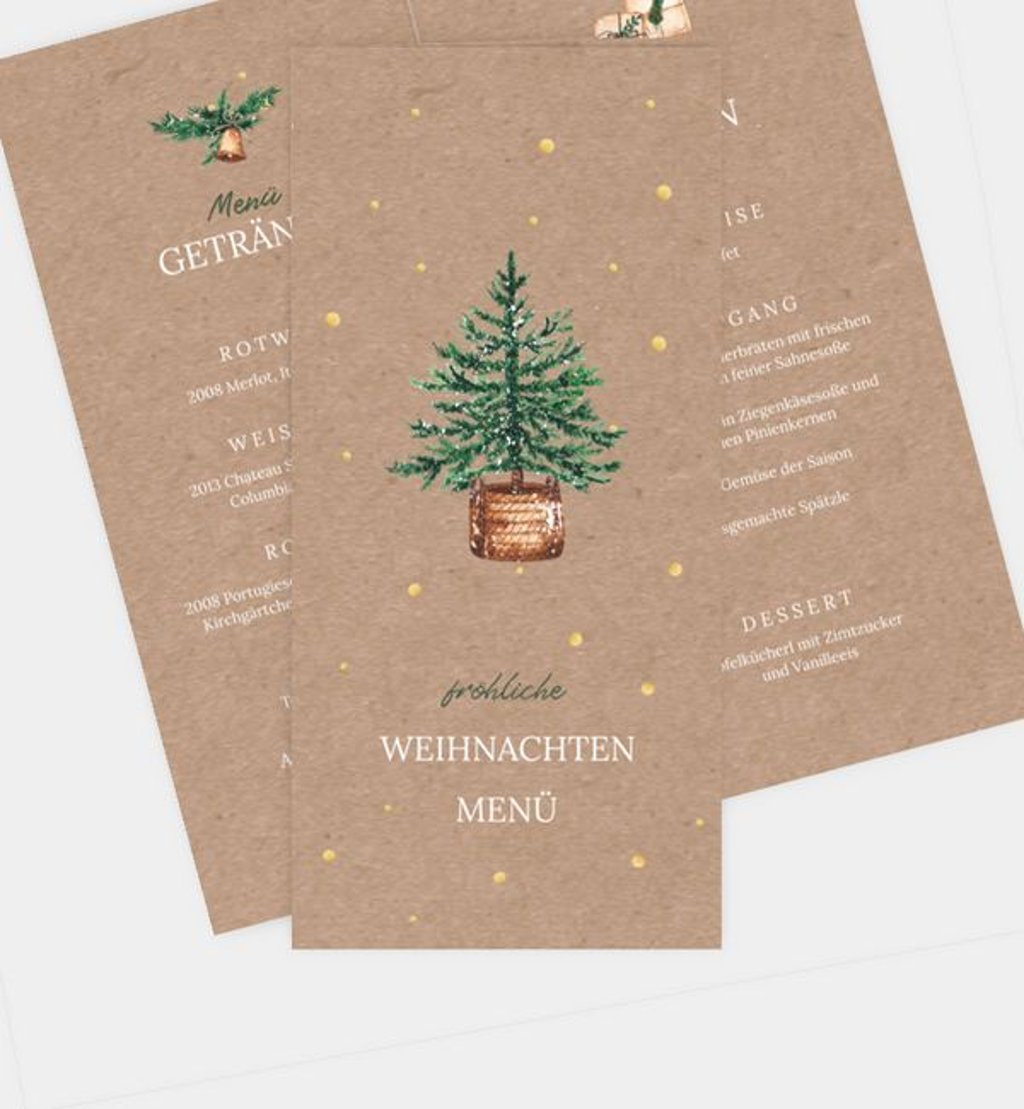 Menükarte weihnachten/privat/menuekarte/occasion Care for Nature