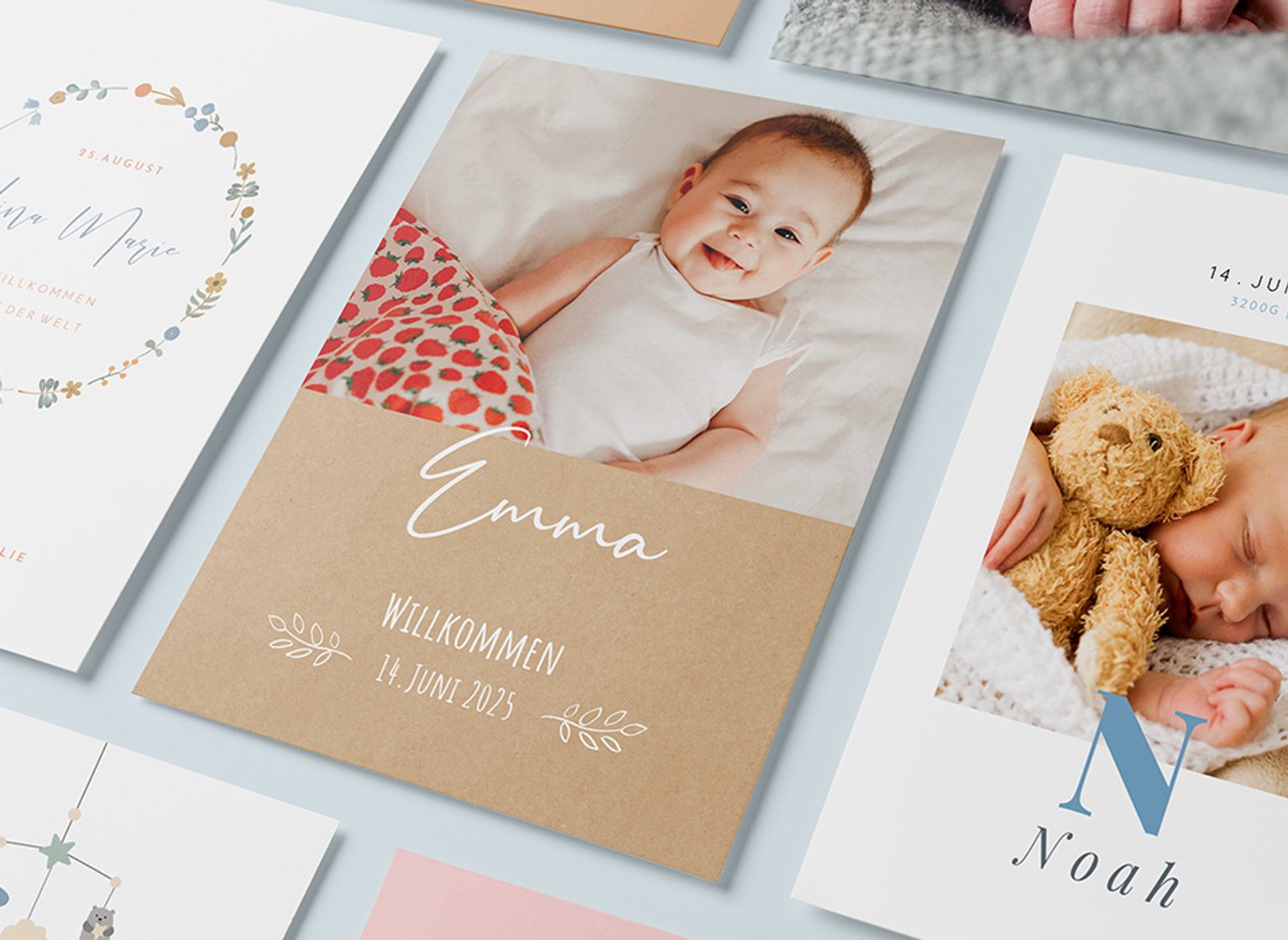 Babyposter mit Geburtsdaten kreieren