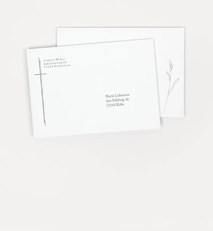 Trauerkarten Umschlaege mit Design