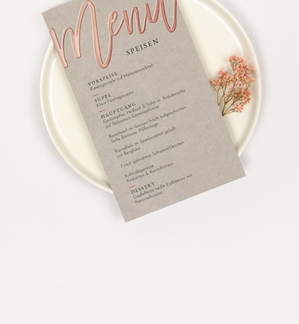 Menuekarte Hochzeit