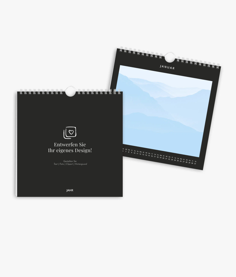 Wandkalender Blanko · Schwarz