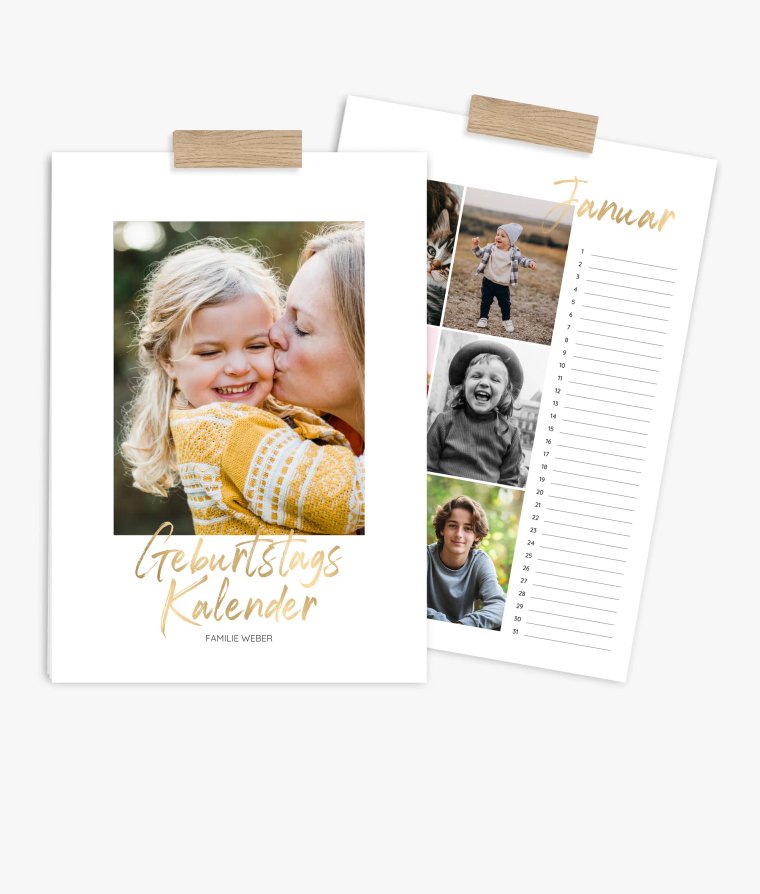 Wandkalender Golden Brush · Geburtstagskalender