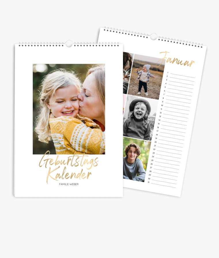 Wandkalender Golden Brush · Geburtstagskalender