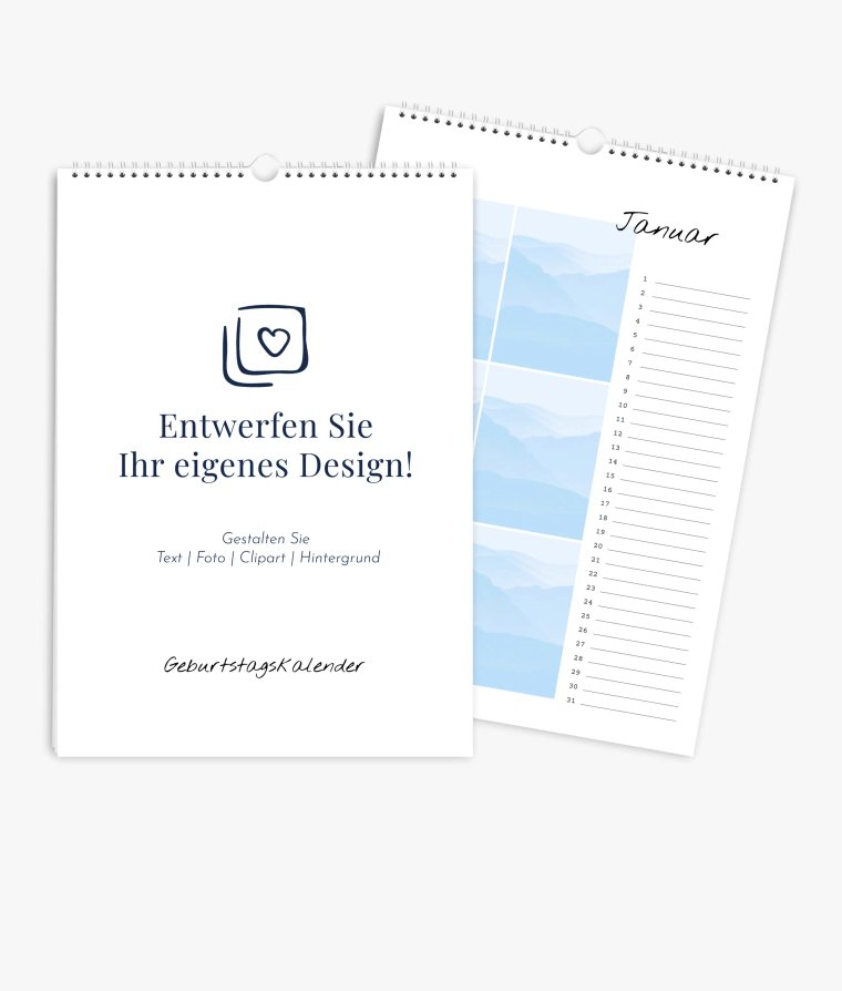 Wandkalender Blanko · Geburtstagskalender