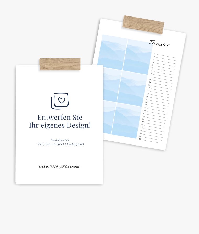 Wandkalender Blanko · Geburtstagskalender