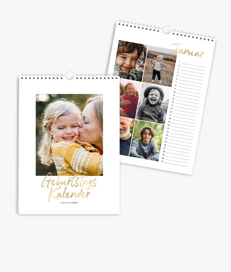Wandkalender Golden Brush · Geburtstagskalender
