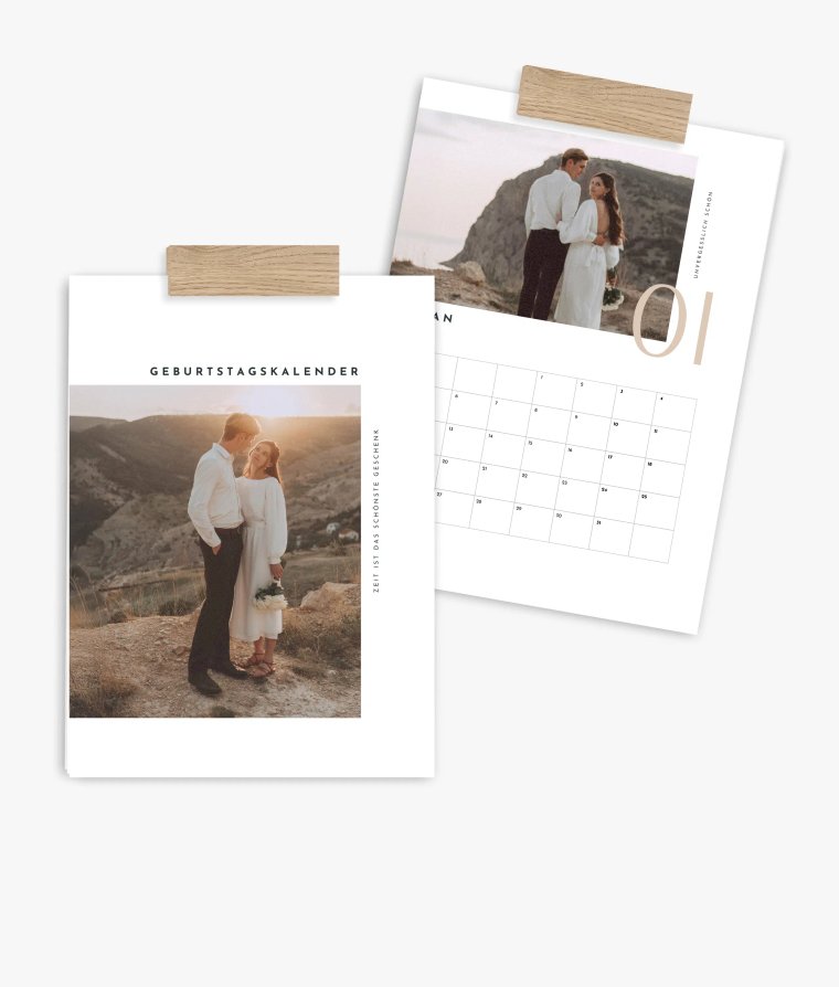 Terminkalender Zeitlos · Geburtstagskalender