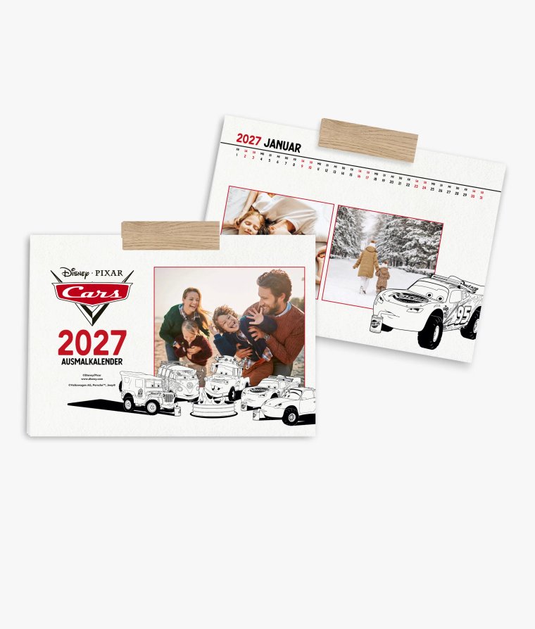 Wandkalender Cars · Ausmalkalender