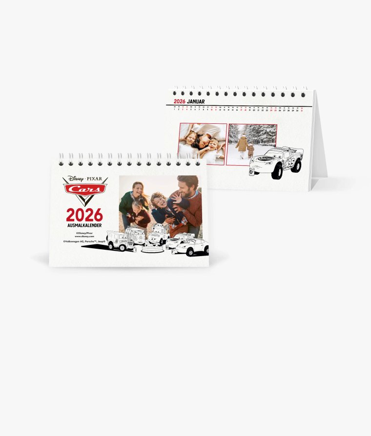 Tischkalender Cars · Ausmalkalender