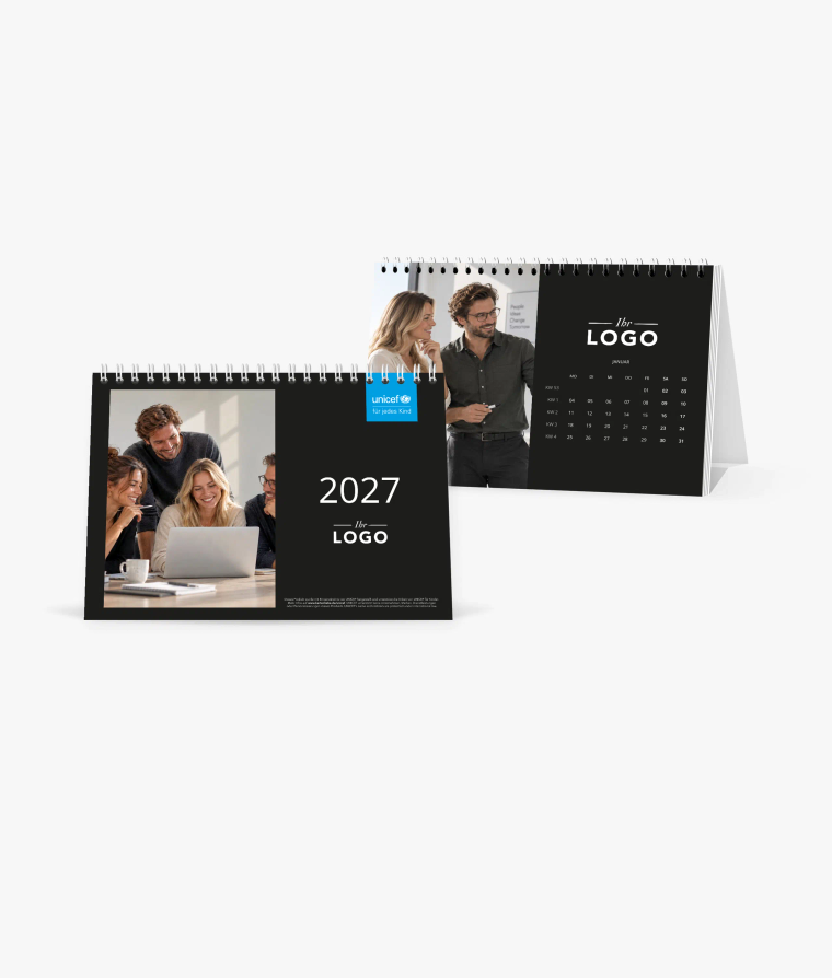 Tischkalender Minimal Black · Geschäftlich · UNICEF
