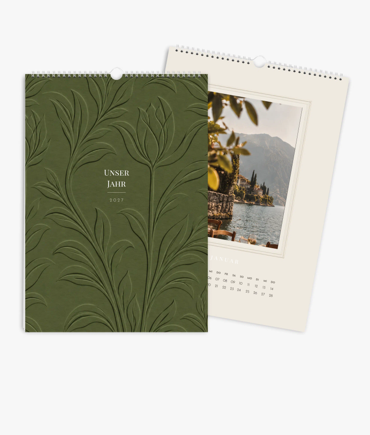 Wandkalender Papierpoesie in Prägeoptik - Grün