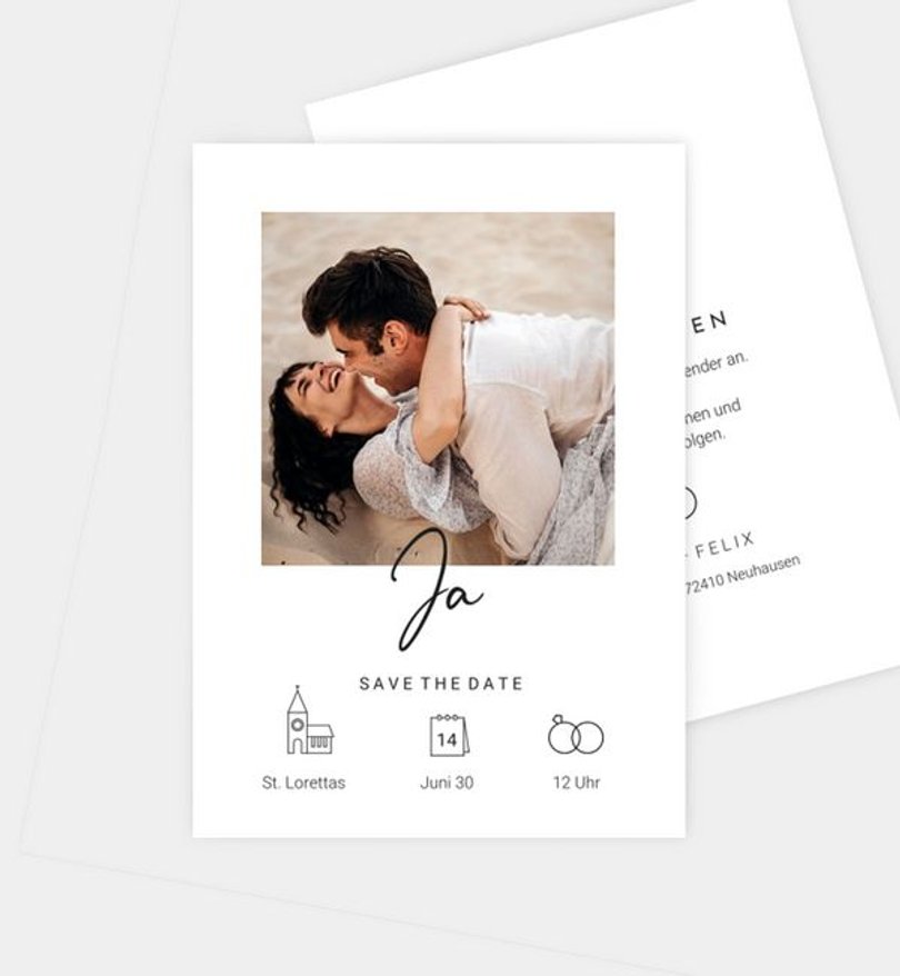 Save-The-Date Karte Hochzeit Herzensglück