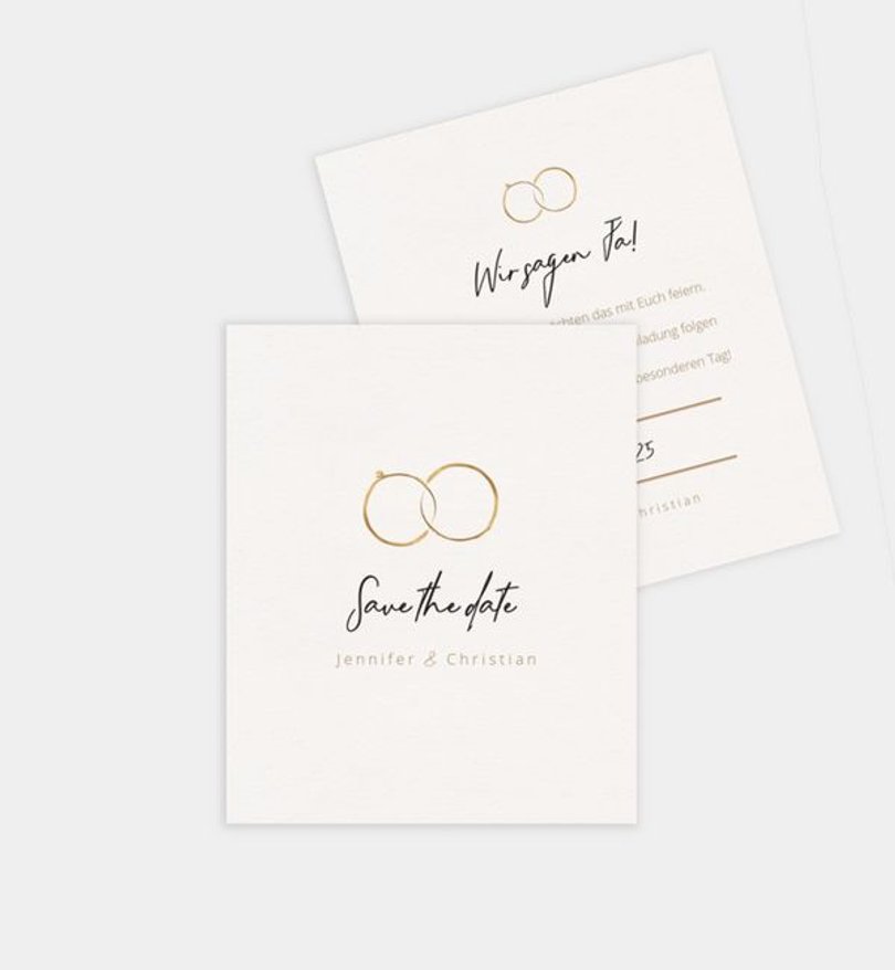 Save-The-Date Karte Hochzeit Ringe