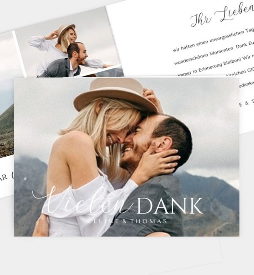 Dankeskarte Hochzeit Elegant photo