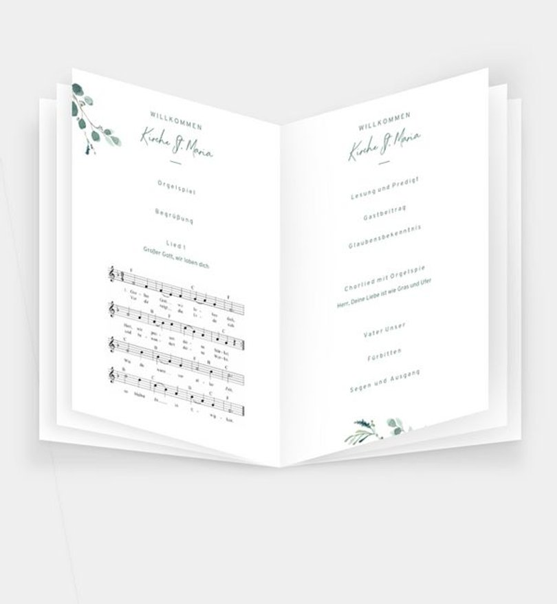 Einleger - Kirchenheft Hochzeit Sommerduft