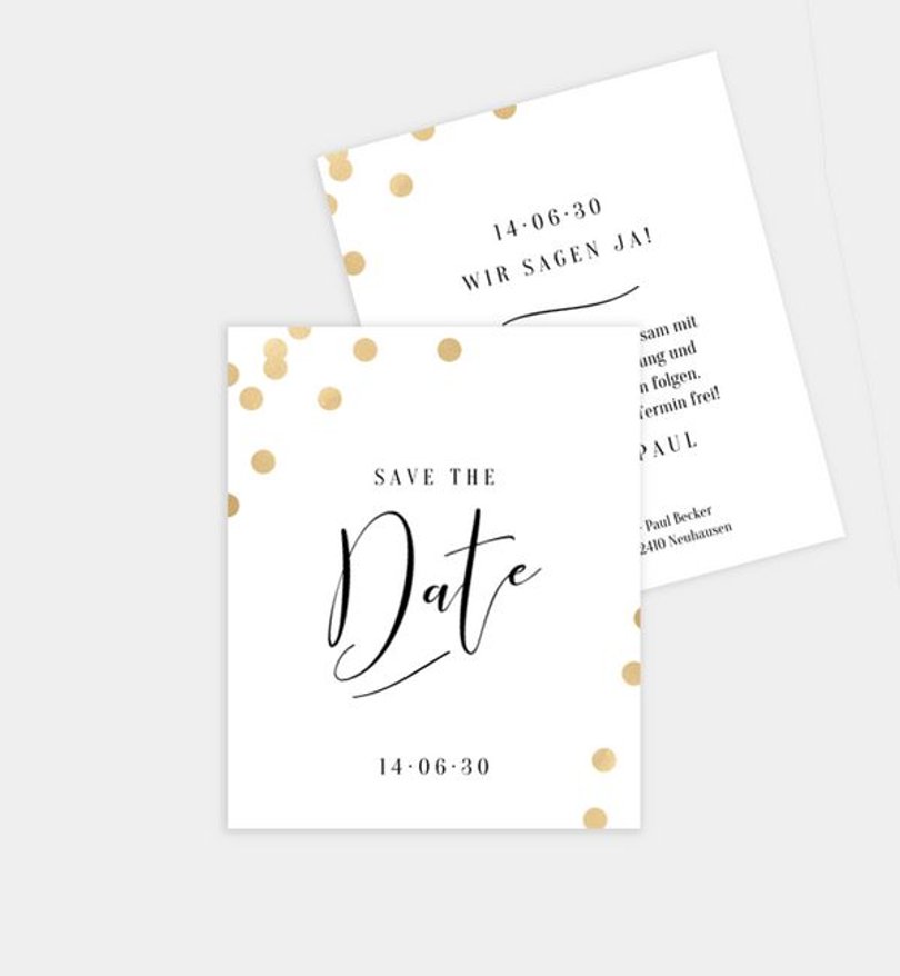 Save-The-Date Karte Hochzeit Confetti Love