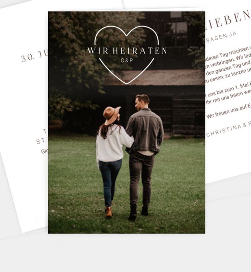 Einladungskarte Hochzeit Full with Love