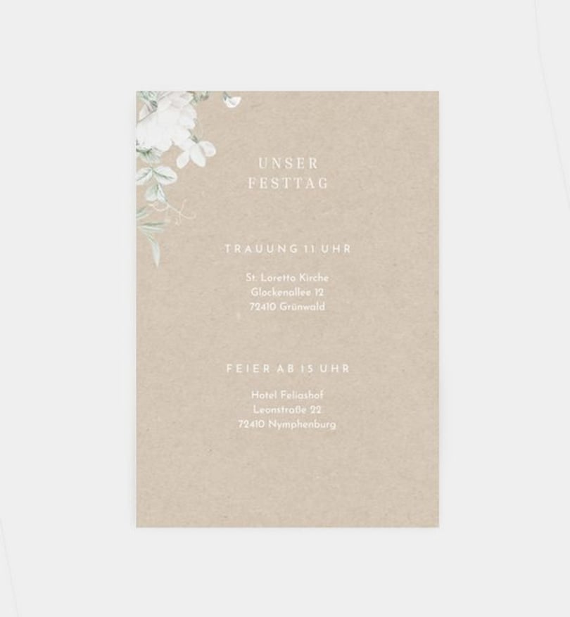 Einlegeblatt bedruckt Hochzeit True Love