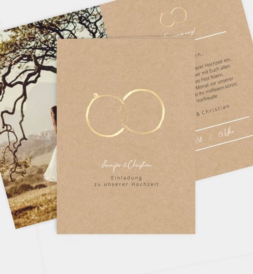 Einladungskarte Hochzeit Ringe