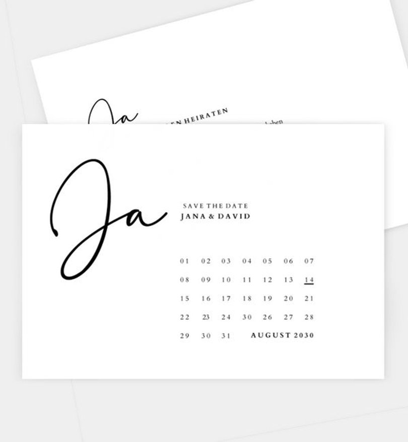 Save-The-Date Karte Hochzeit Liebesglück