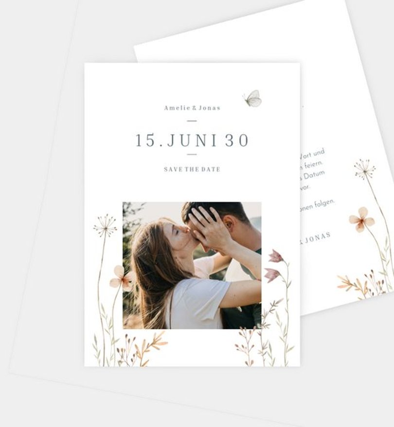 Save-The-Date Karte Hochzeit Flower Meadow
