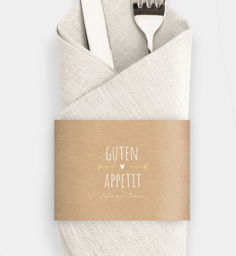 Besteck Servietten-Zubehör Hochzeit Vintage Love