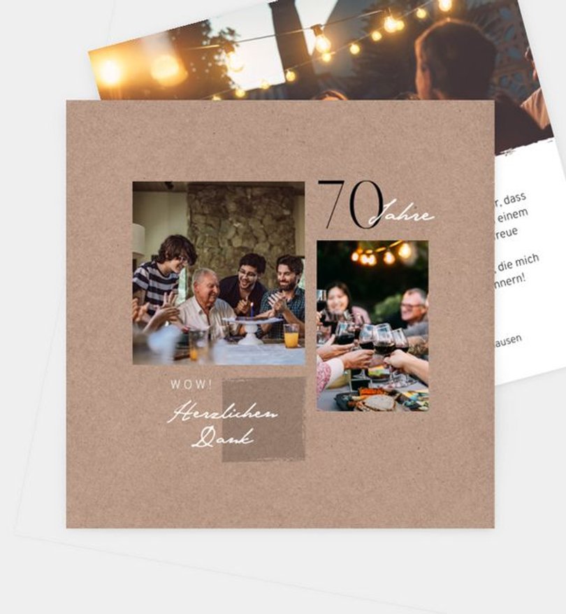Dankeskarte Geburtstag Dezente Collage · crafty