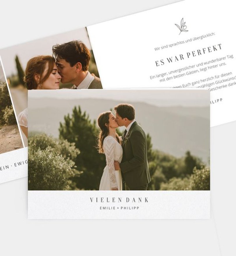 Dankeskarte Hochzeit Modern Wedding
