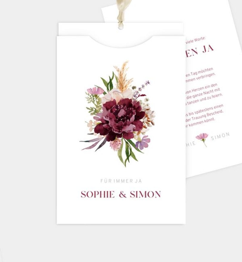 Einladungskarte Hochzeit Delicate Bouquet