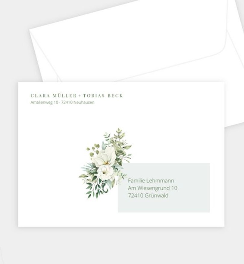 Briefumschlag Hochzeit Green Romance